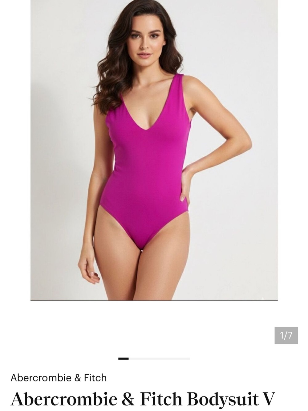 Abercrombie & Fitch Hot Pink Sleeveless V-Neck Bodysuit
